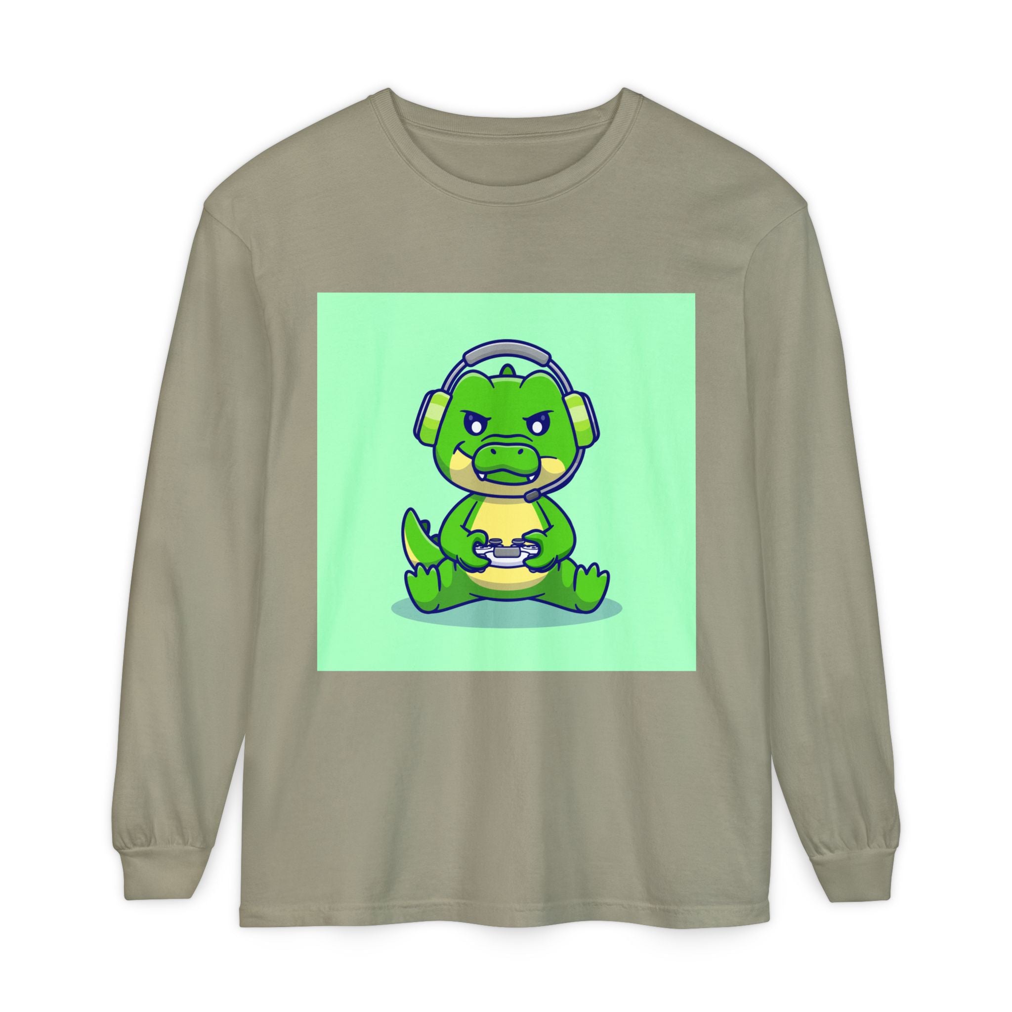 Gamersaurus Unisex Long Sleeve Tee | Perfect Gift for Gamers & Kids | Cool Dinosaur Graphic Tee for Birthdays, Holidays, or Family Fun