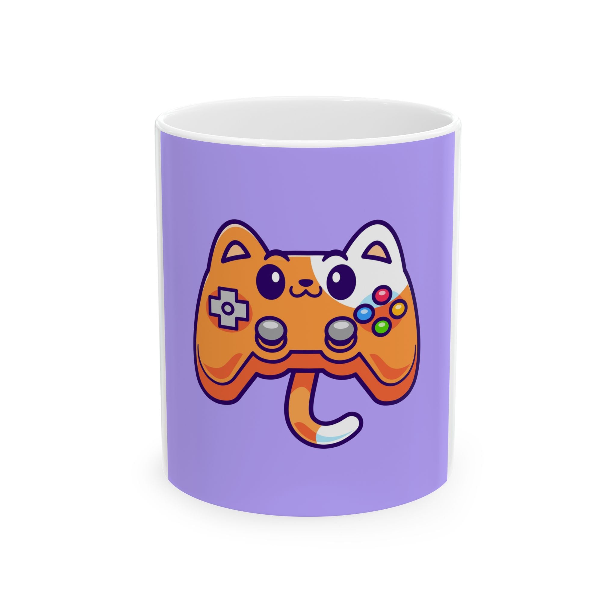 Cute Cat Gamer Ceramic Mug | Cat Lover Gift | Coffee Tea Cup | Video Game Accessory | Fun Birthday Present
