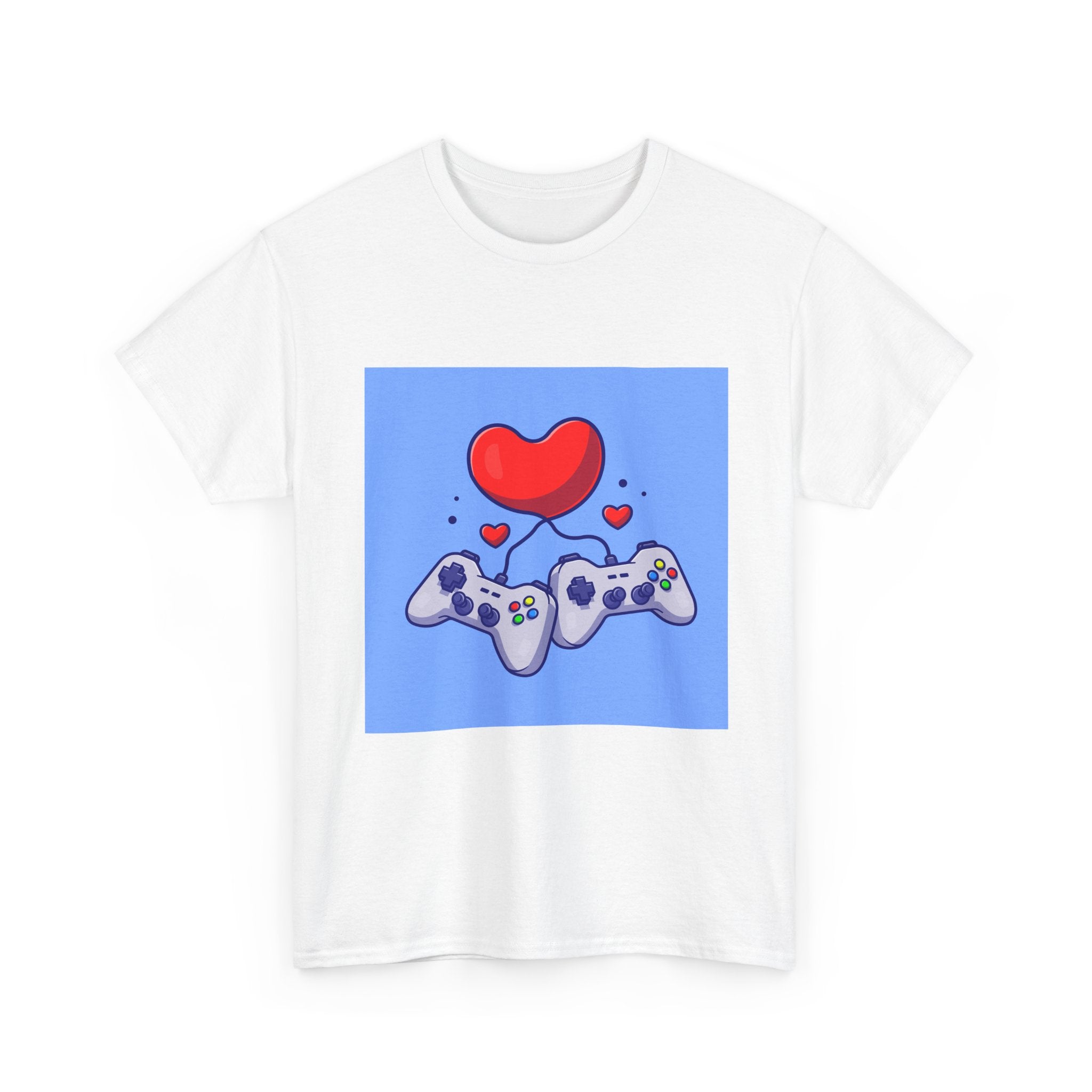 Custom Gaming Love Unisex Heavy Cotton Tee | Perfect for Gamers, Valentine's Gift, Casual Outfit, Birthday Present, Gamer Apparel
