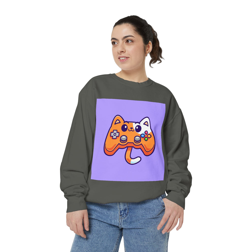 Custom Cat Controller Sweatshirt, Gamer Gift, Unisex Pullover, Cozy Casual Top, Video Game Apparel, Birthday, Gift for Him/Her