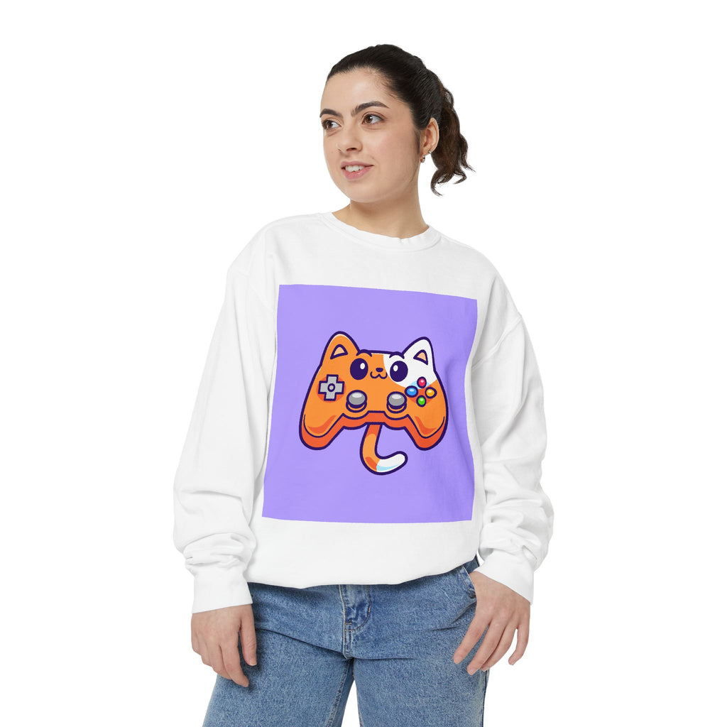 Custom Cat Controller Sweatshirt, Gamer Gift, Unisex Pullover, Cozy Casual Top, Video Game Apparel, Birthday, Gift for Him/Her
