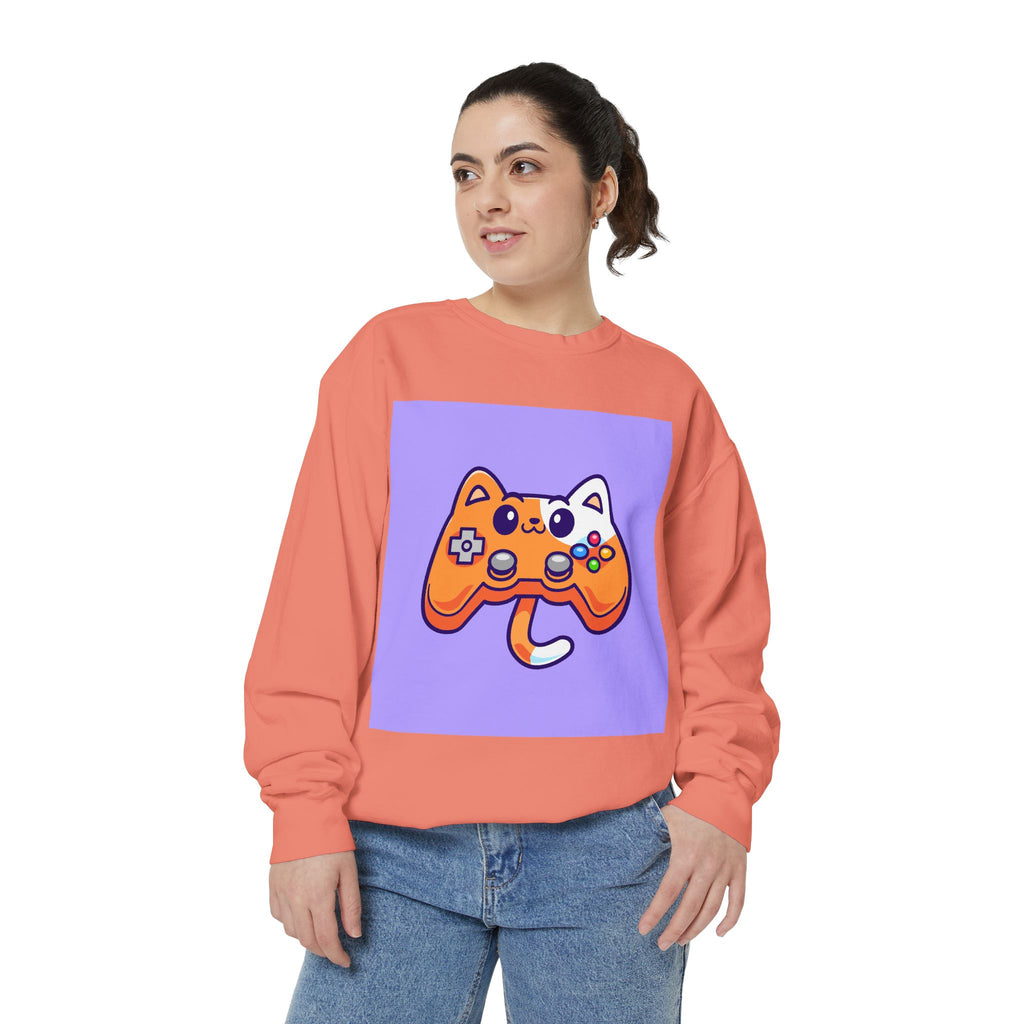 Custom Cat Controller Sweatshirt, Gamer Gift, Unisex Pullover, Cozy Casual Top, Video Game Apparel, Birthday, Gift for Him/Her