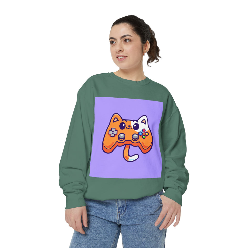 Custom Cat Controller Sweatshirt, Gamer Gift, Unisex Pullover, Cozy Casual Top, Video Game Apparel, Birthday, Gift for Him/Her