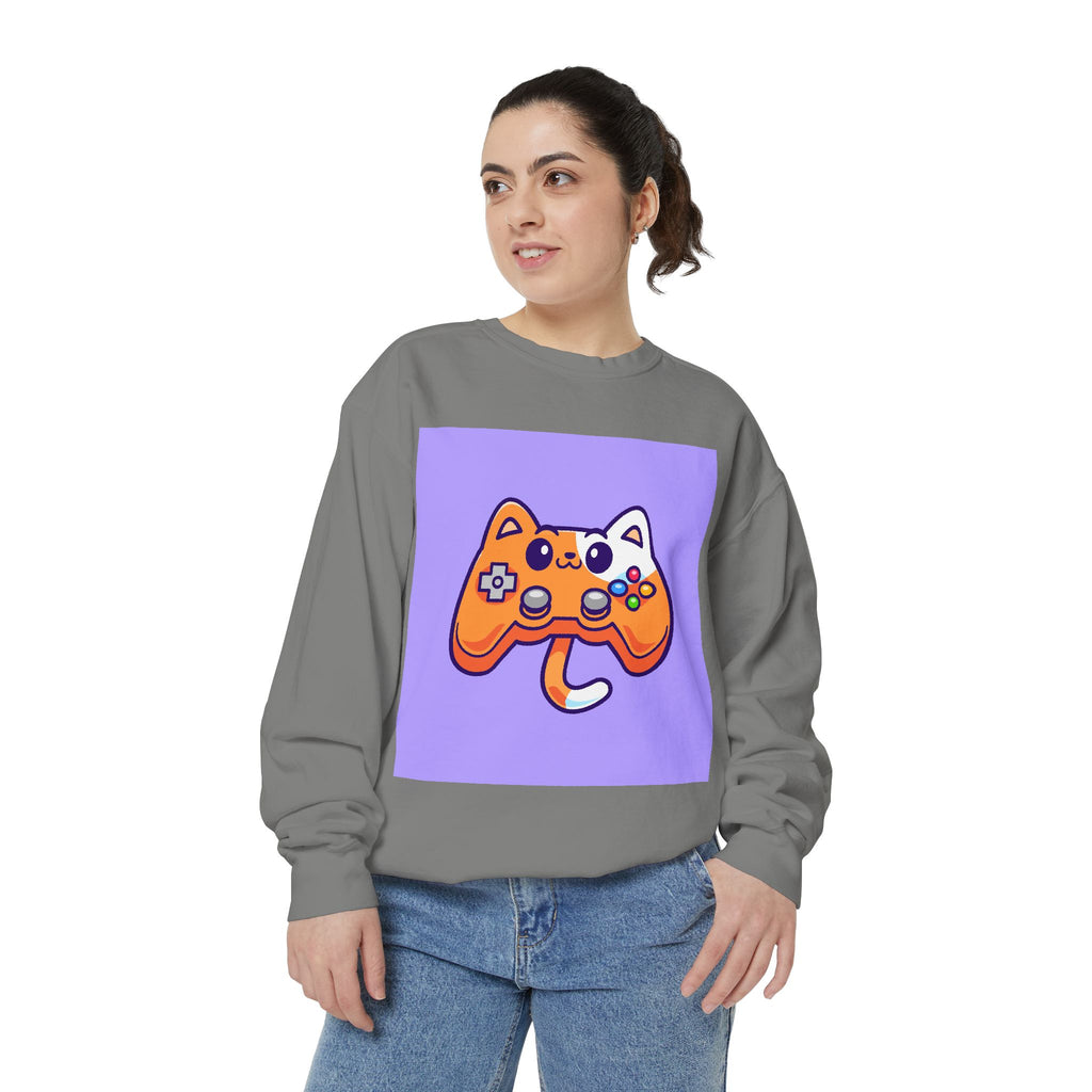 Custom Cat Controller Sweatshirt, Gamer Gift, Unisex Pullover, Cozy Casual Top, Video Game Apparel, Birthday, Gift for Him/Her
