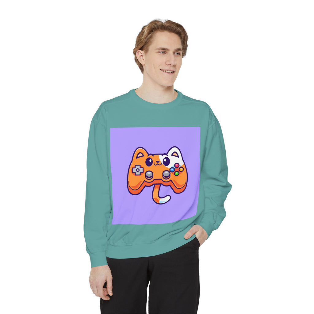 Custom Cat Controller Sweatshirt, Gamer Gift, Unisex Pullover, Cozy Casual Top, Video Game Apparel, Birthday, Gift for Him/Her