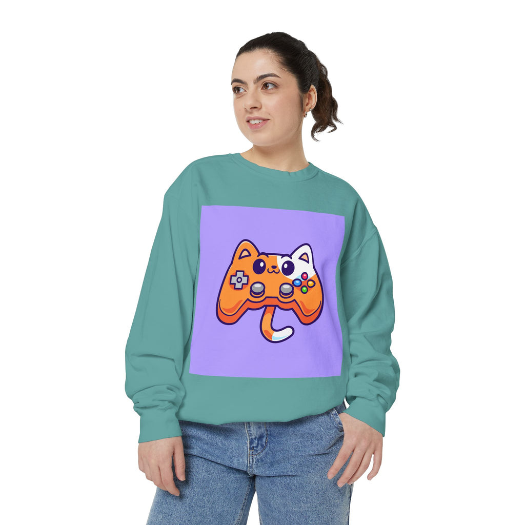 Custom Cat Controller Sweatshirt, Gamer Gift, Unisex Pullover, Cozy Casual Top, Video Game Apparel, Birthday, Gift for Him/Her