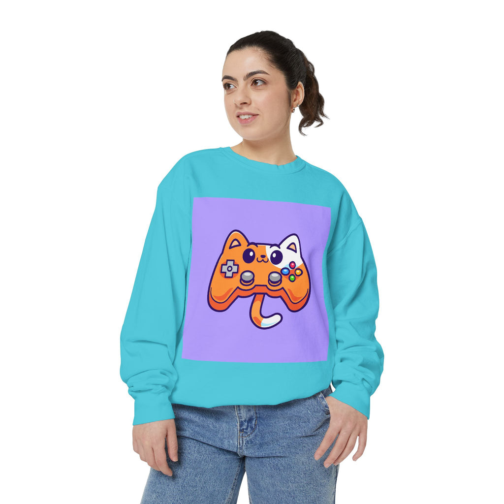 Custom Cat Controller Sweatshirt, Gamer Gift, Unisex Pullover, Cozy Casual Top, Video Game Apparel, Birthday, Gift for Him/Her