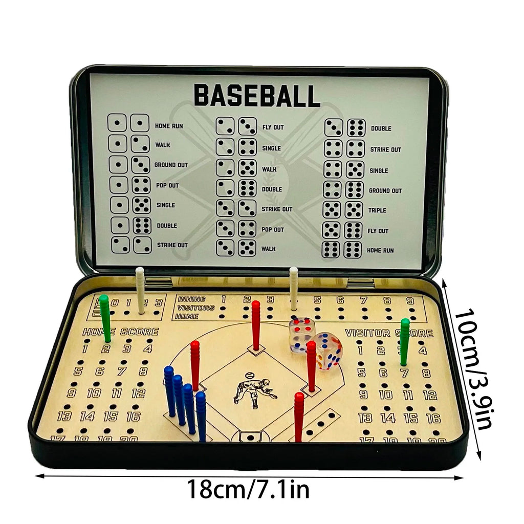 Baseball Travel Game 2 Players Game All Ages 6+ A Game Of Strategy Luck Baseball Knuckle Dice Table Game Portable Baseball Game